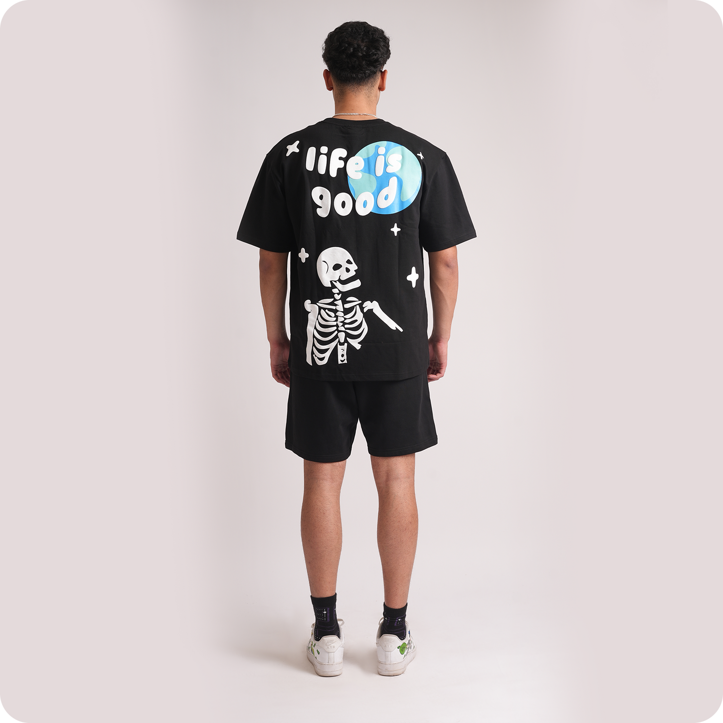Life is Good Black Oversized T-Shirts