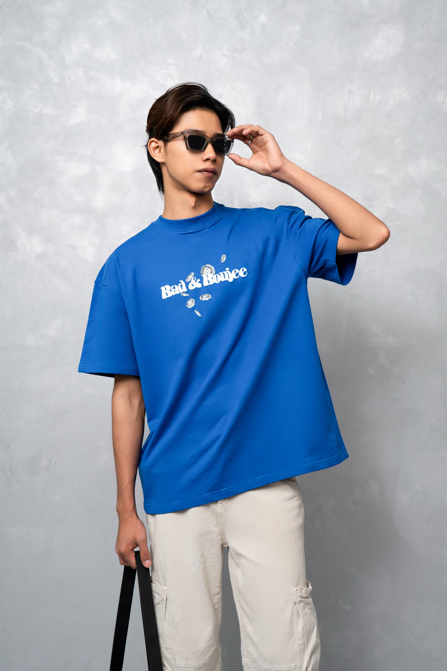 Cash Rules Blue Oversized T-Shirt