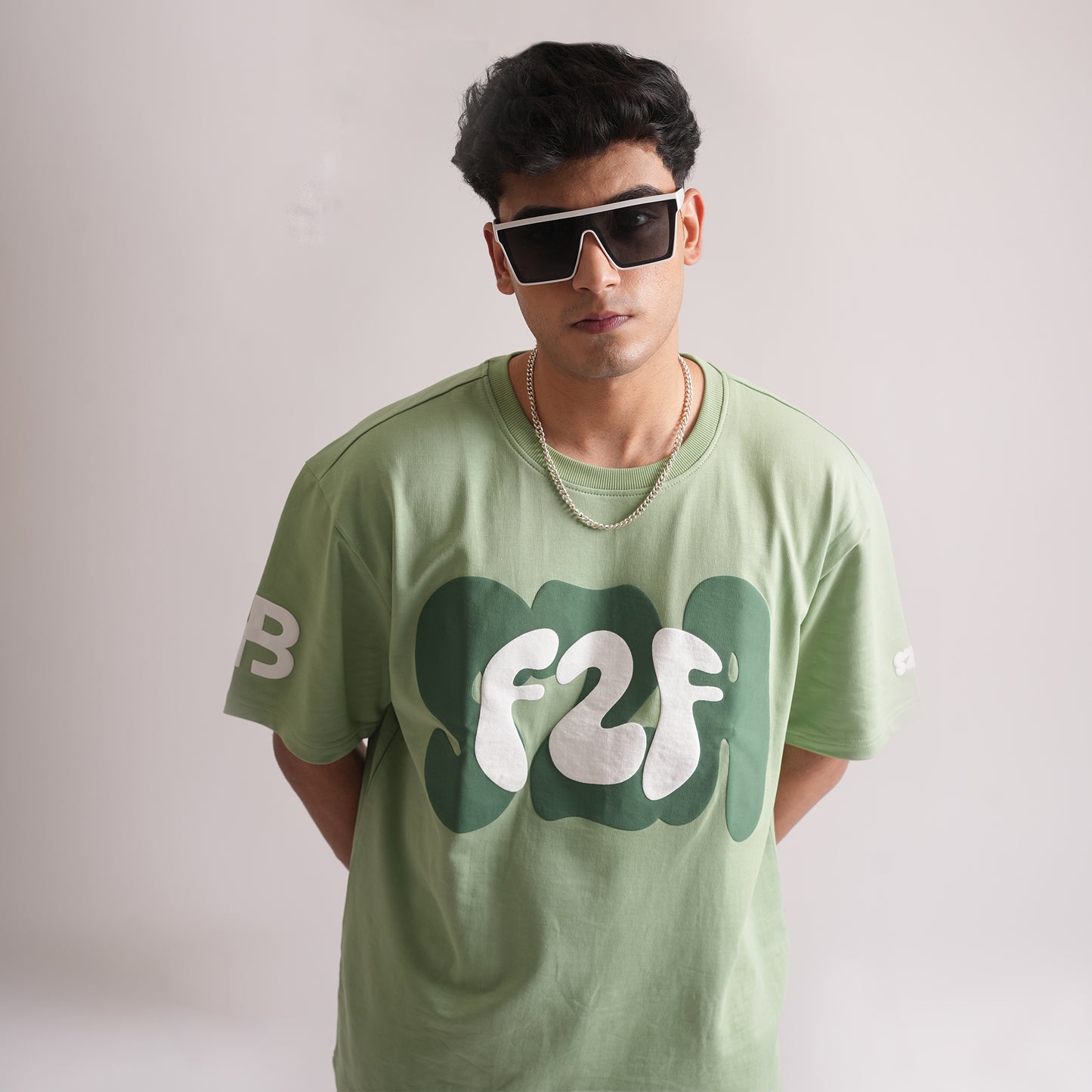 F2F Sea Green Oversized T-Shirts