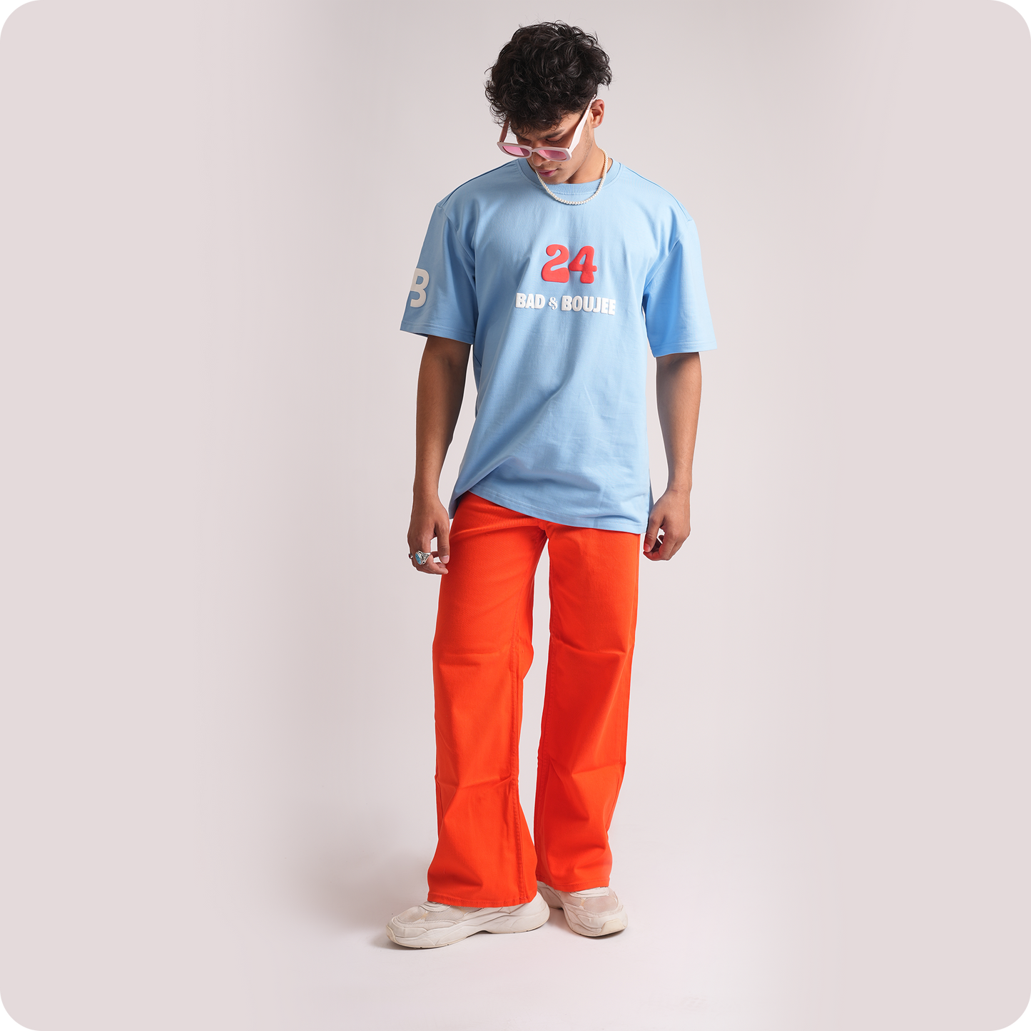 Only Me Ice Blue Oversized T-Shirts