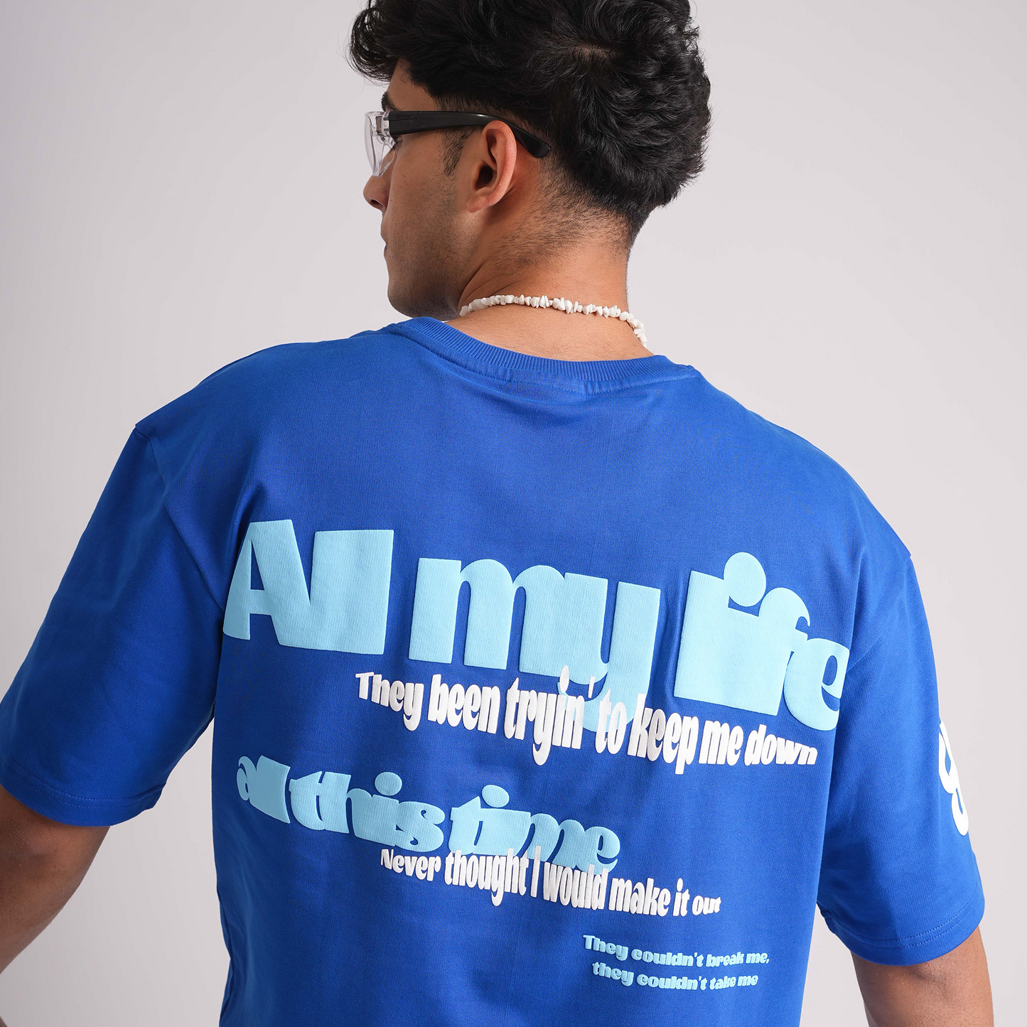 All My Life Blue Oversized T-Shirts