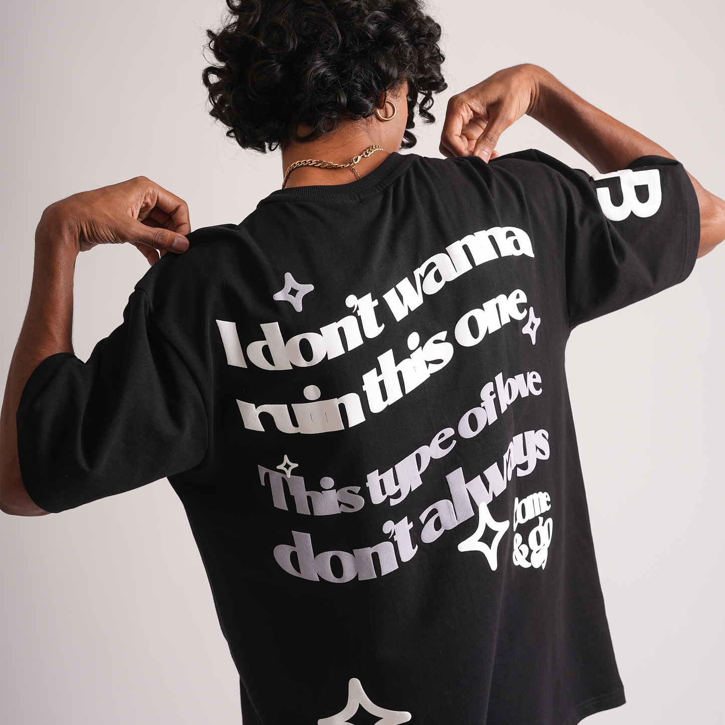 Come & Go Black Oversized T-Shirts