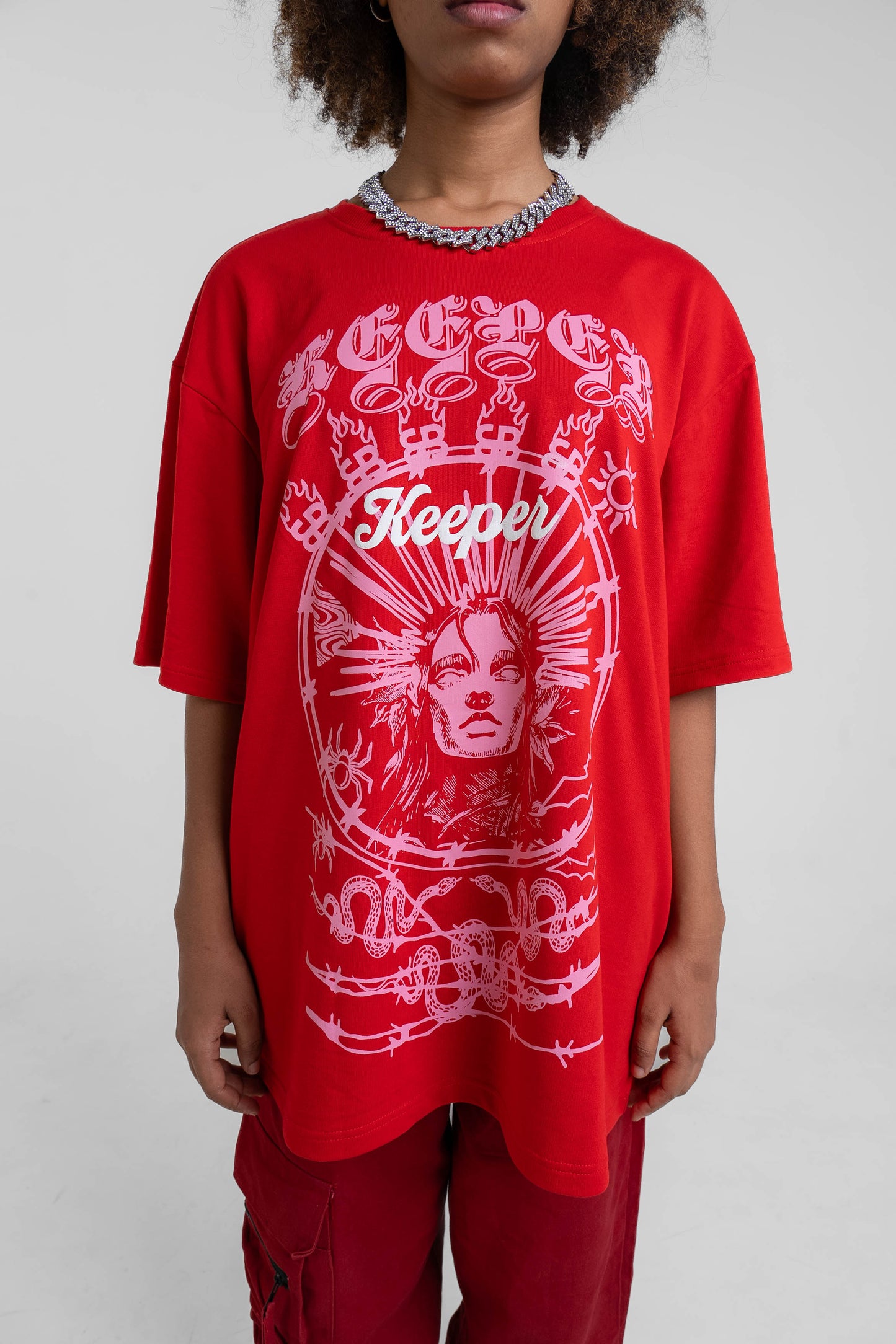 BB Keeper Red Oversized T-Shirts
