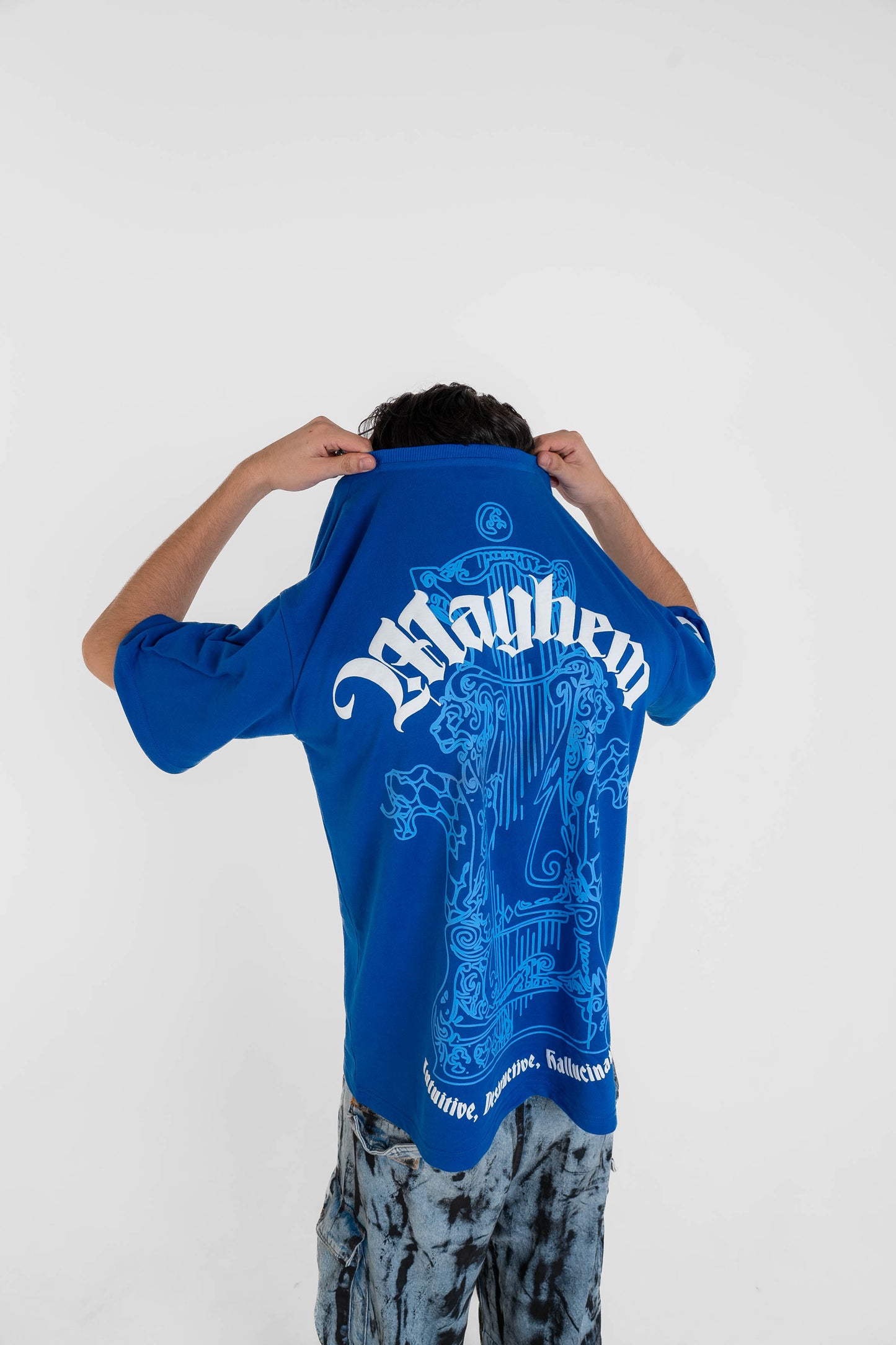 Mayhem Blue Oversized T-Shirts
