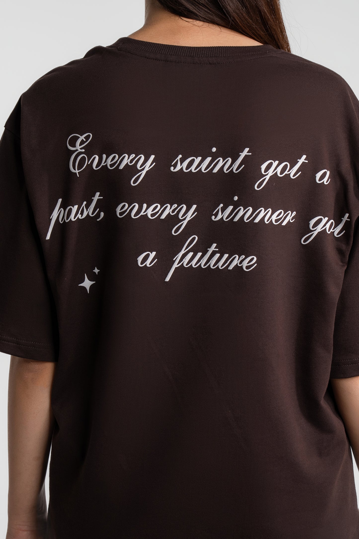 Deja Vu Brown Oversized T-Shirts