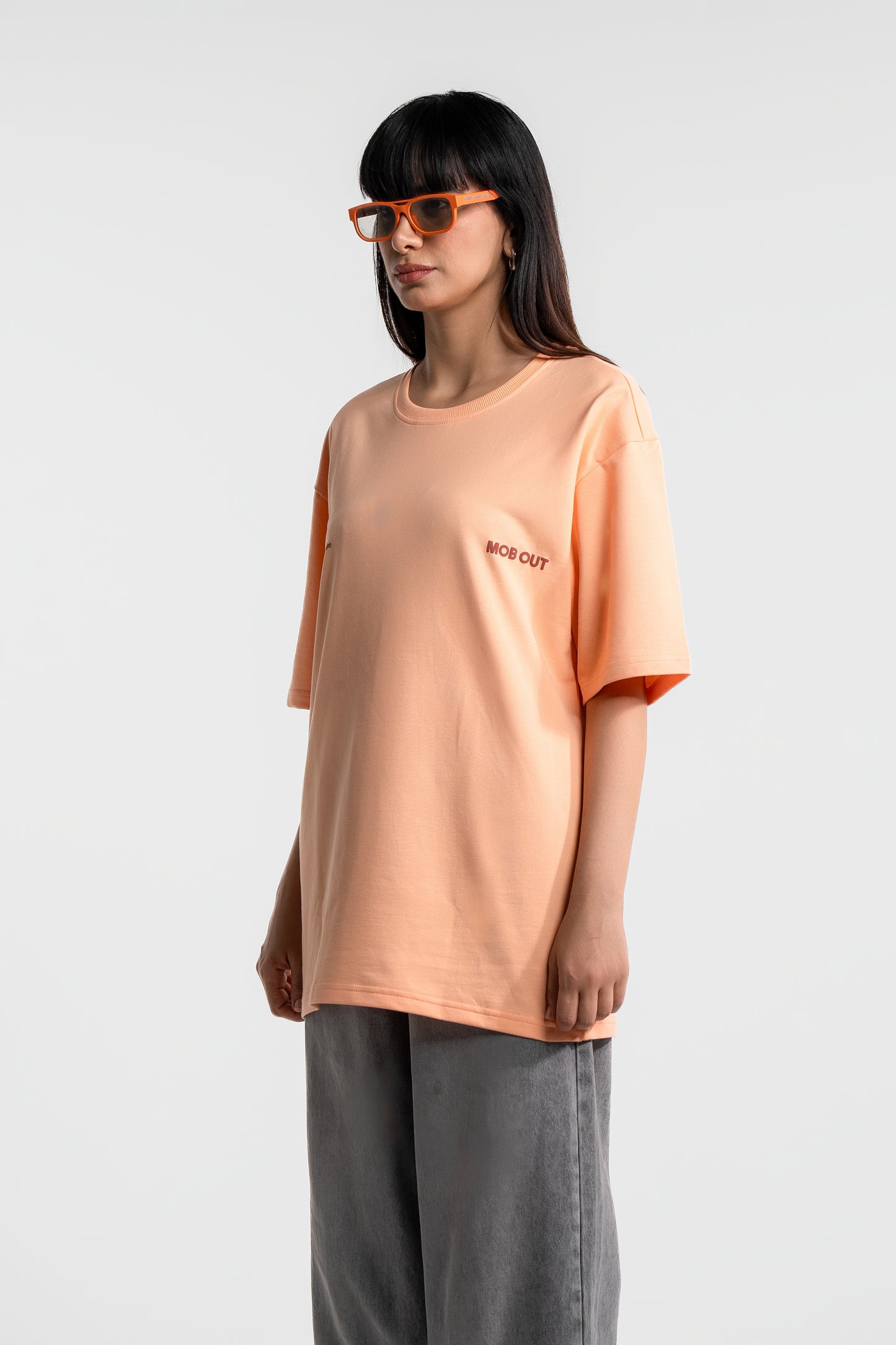 Mob Out Peach Oversized T-Shirts