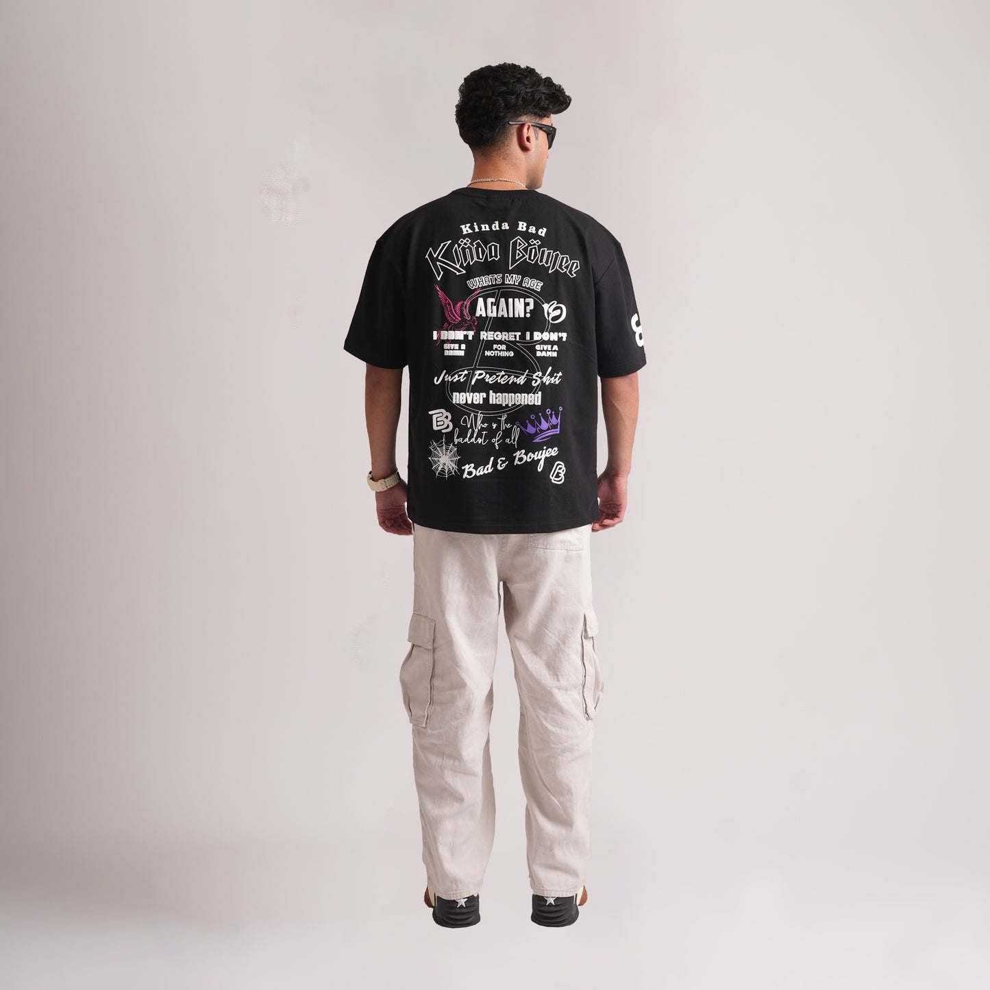 Kinda Boujee Black Oversized T-Shirts