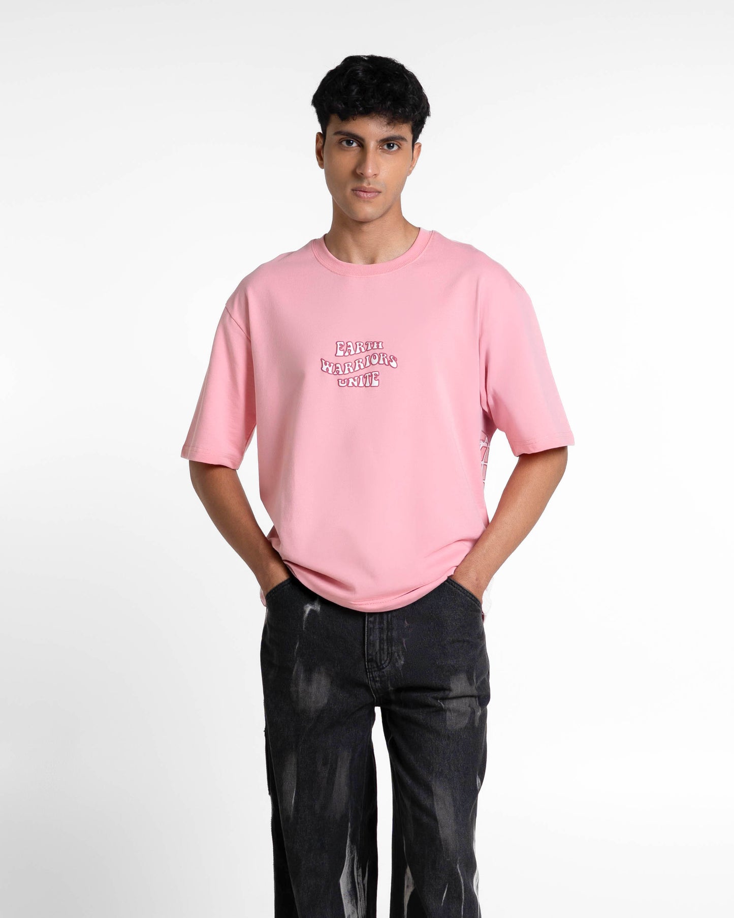 Earth Warriors Light Pink Oversized T-Shirts