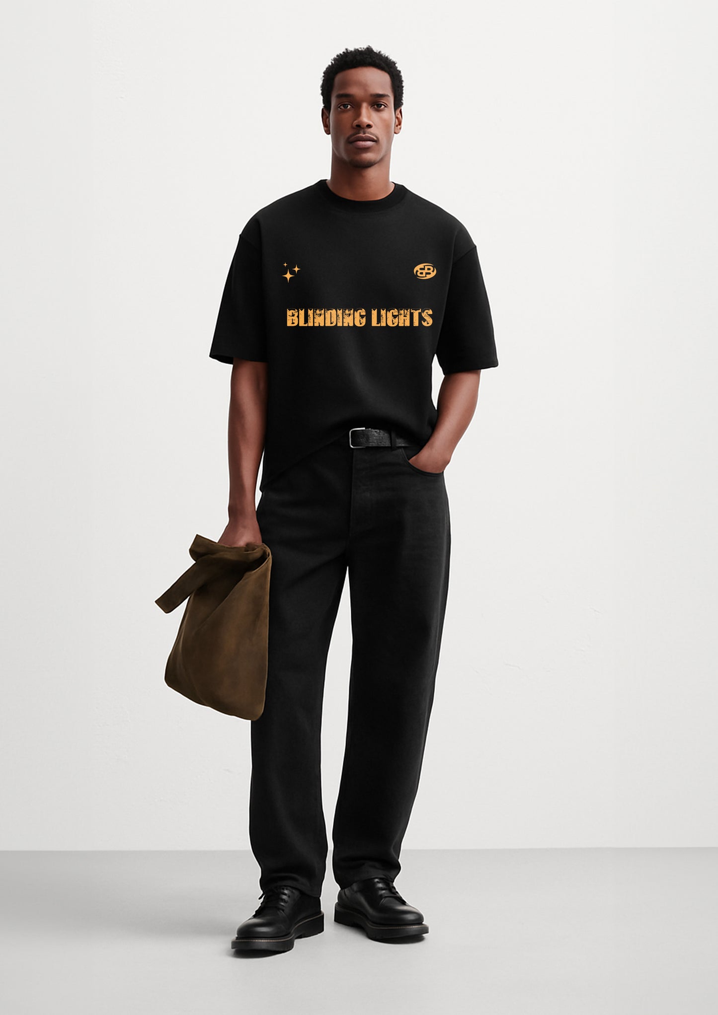 Blinding Lights Black Oversized T-shirt