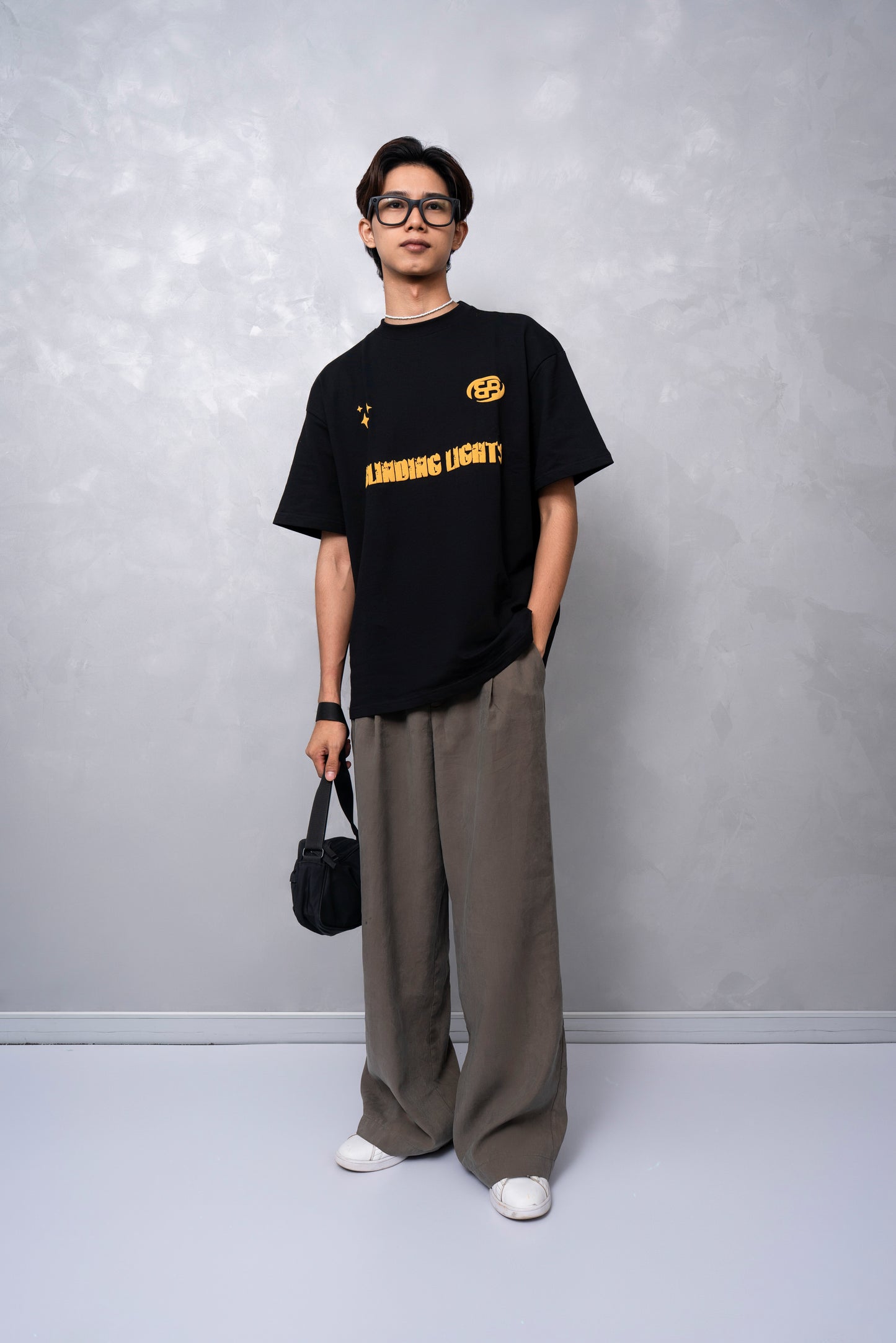 Blinding Lights Black Oversized T-shirt