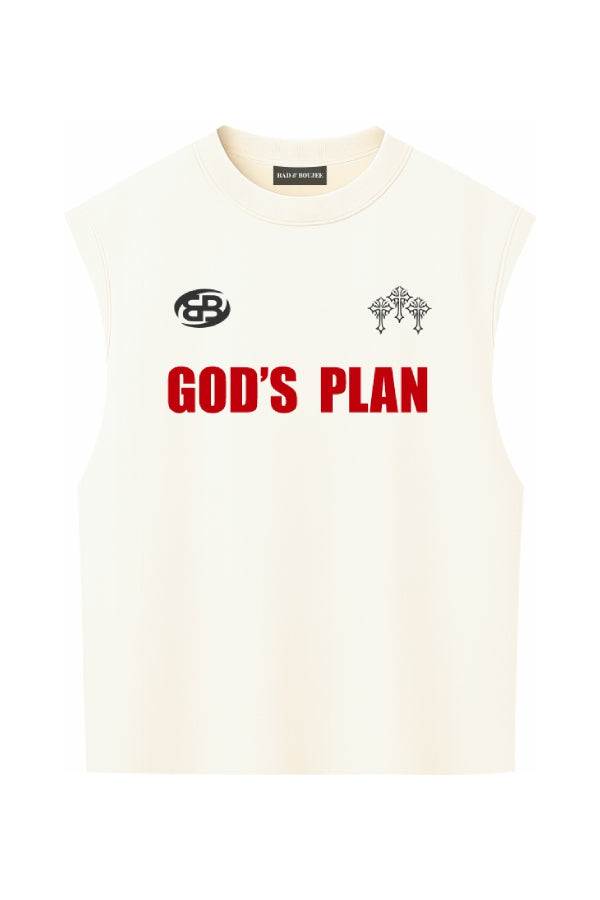 God's Plan- Off White Vest