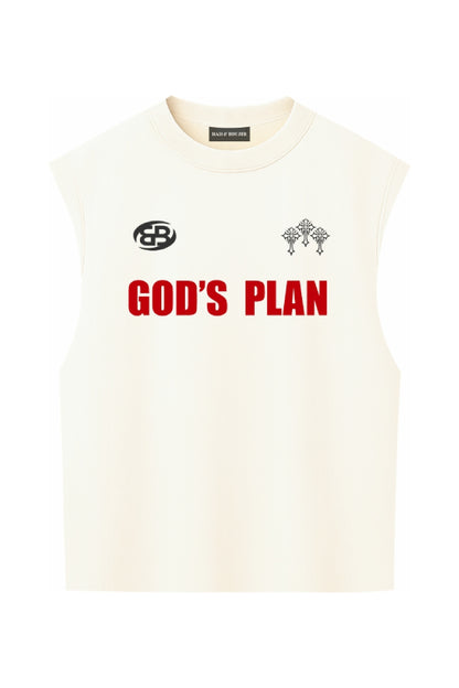 God's Plan- Off White Vest