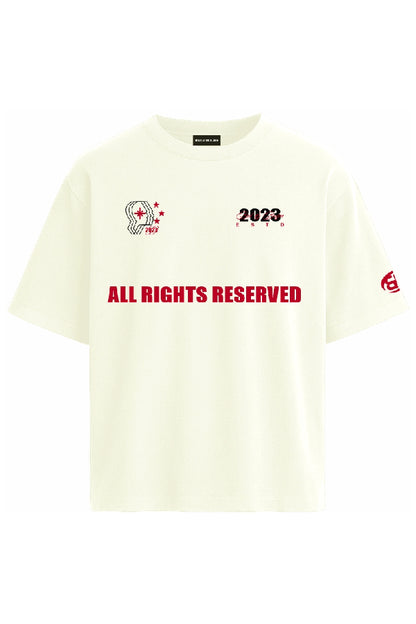 All Rights Reserved-Off White Oversized T-shirt