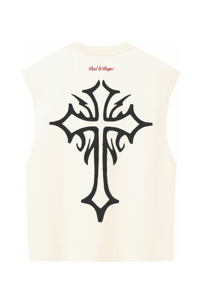 God's Plan- Off White Vest