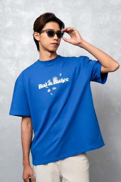 Cash Rules Blue Oversized T-Shirt