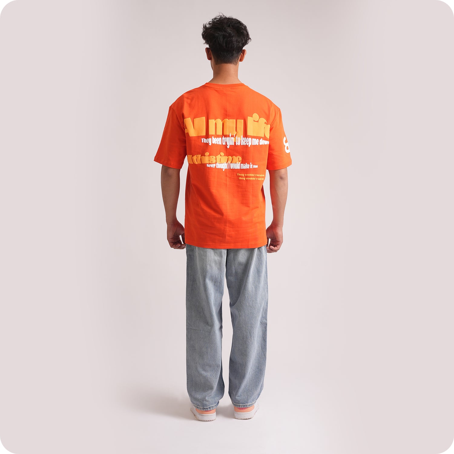 All My Life Orange Oversized T-Shirts