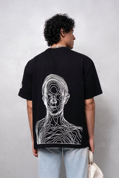 World, Hold On Black Oversized T-Shirt
