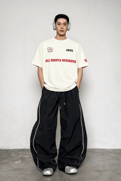 All Rights Reserved-Off White Oversized T-shirt