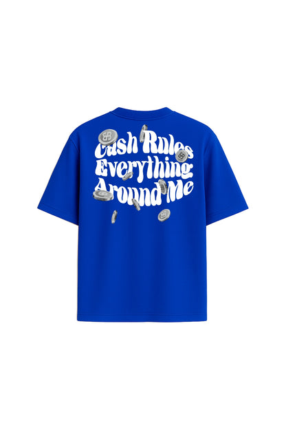 Cash Rules Blue Oversized T-Shirt