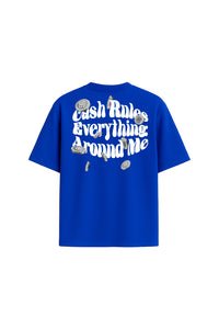 Cash Rules Blue Oversized T-Shirt