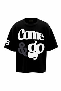 Come & Go Black Oversized T-shirt