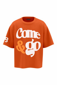 Come & Go Orange Oversized T-shirt