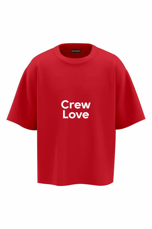 Crew Love Red Oversized T-Shirts