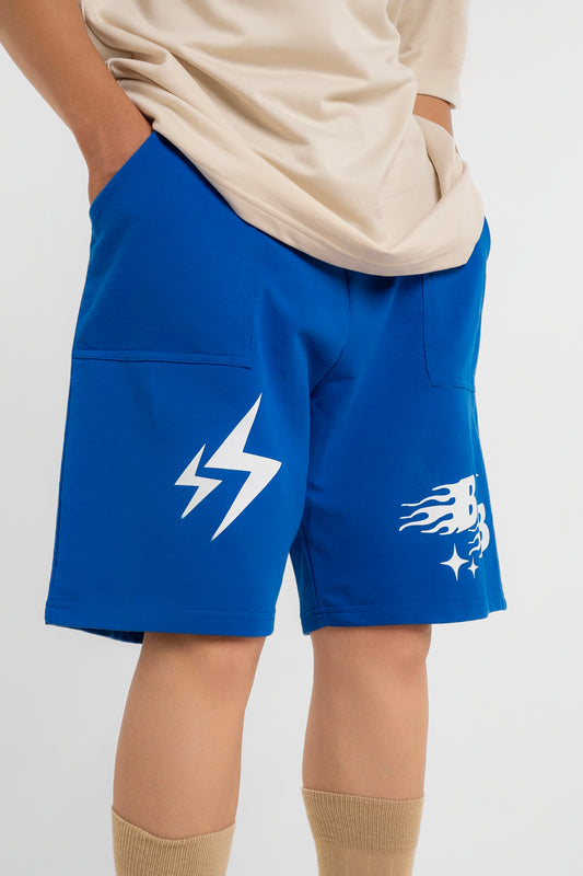 Boujee lounge shorts- Blue