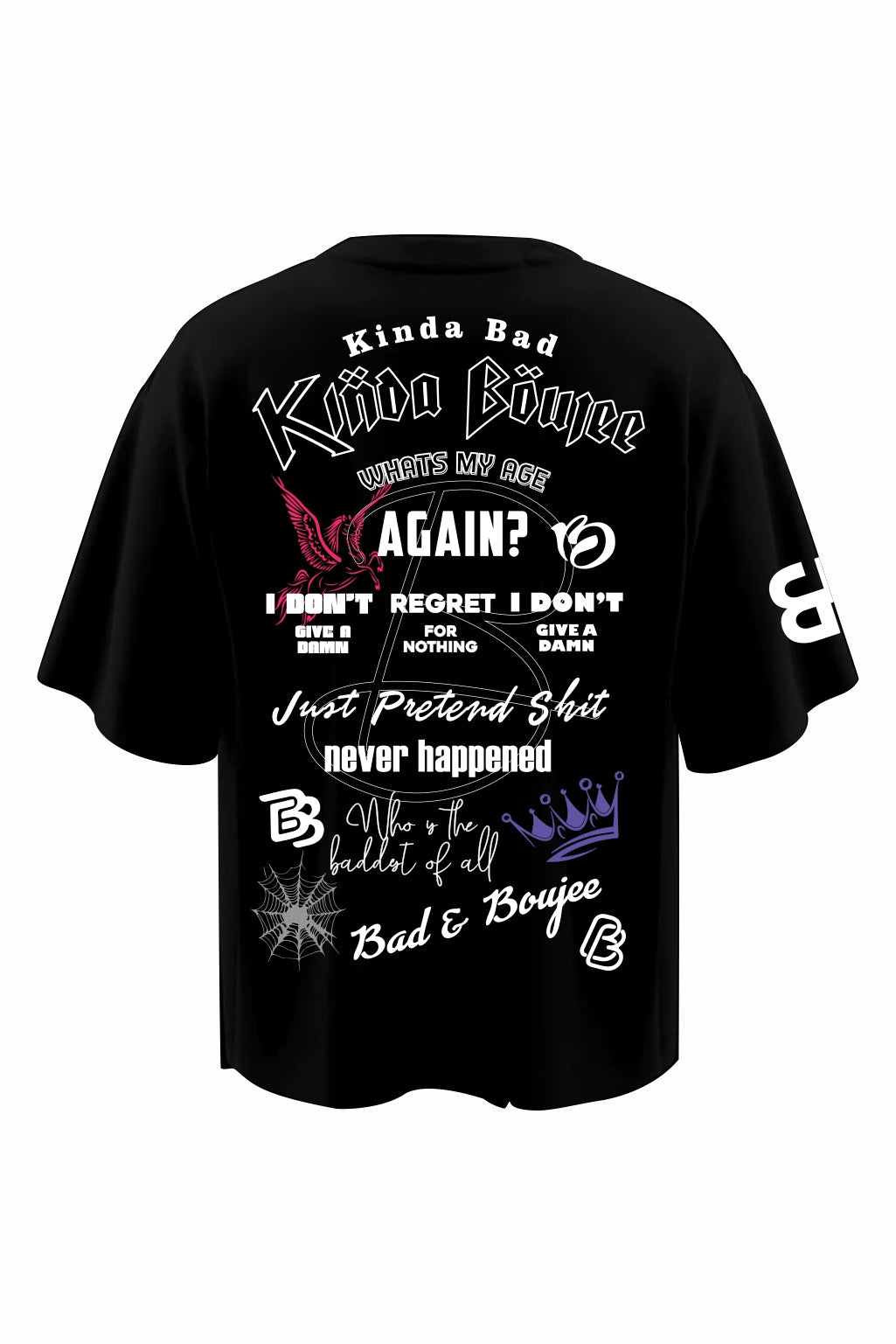 Kinda Boujee Black Oversized T-Shirts