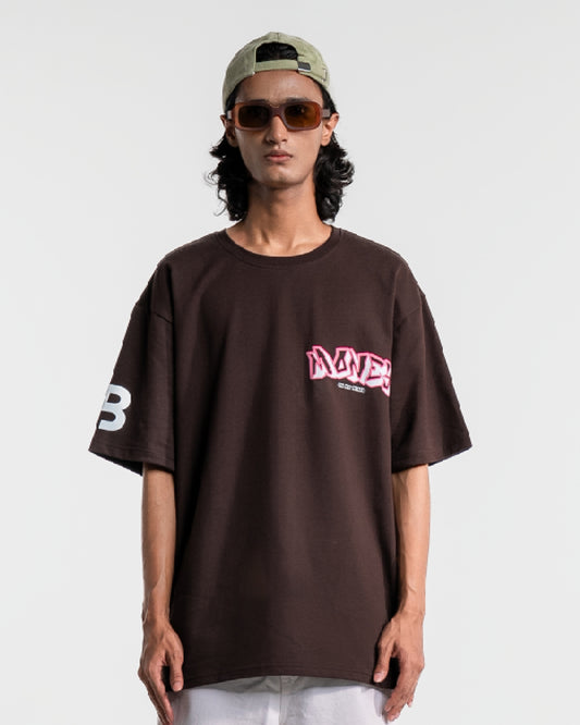 Money On My Mind Brown Oversized T-shirt
