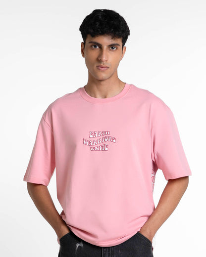 Earth Warriors Light pink Oversized T-shirt