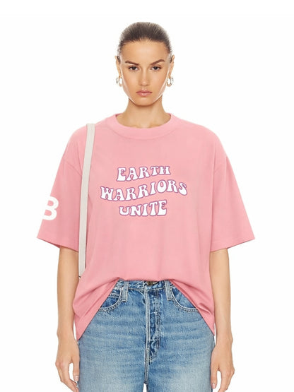 Earth Warriors Light pink Oversized T-shirt