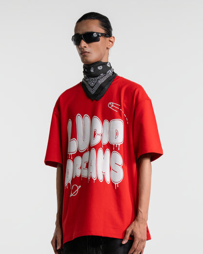 Lucid Dreams Red Oversized T-shirt
