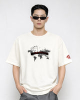 Living In Delusional World Off White Oversized T-shirt