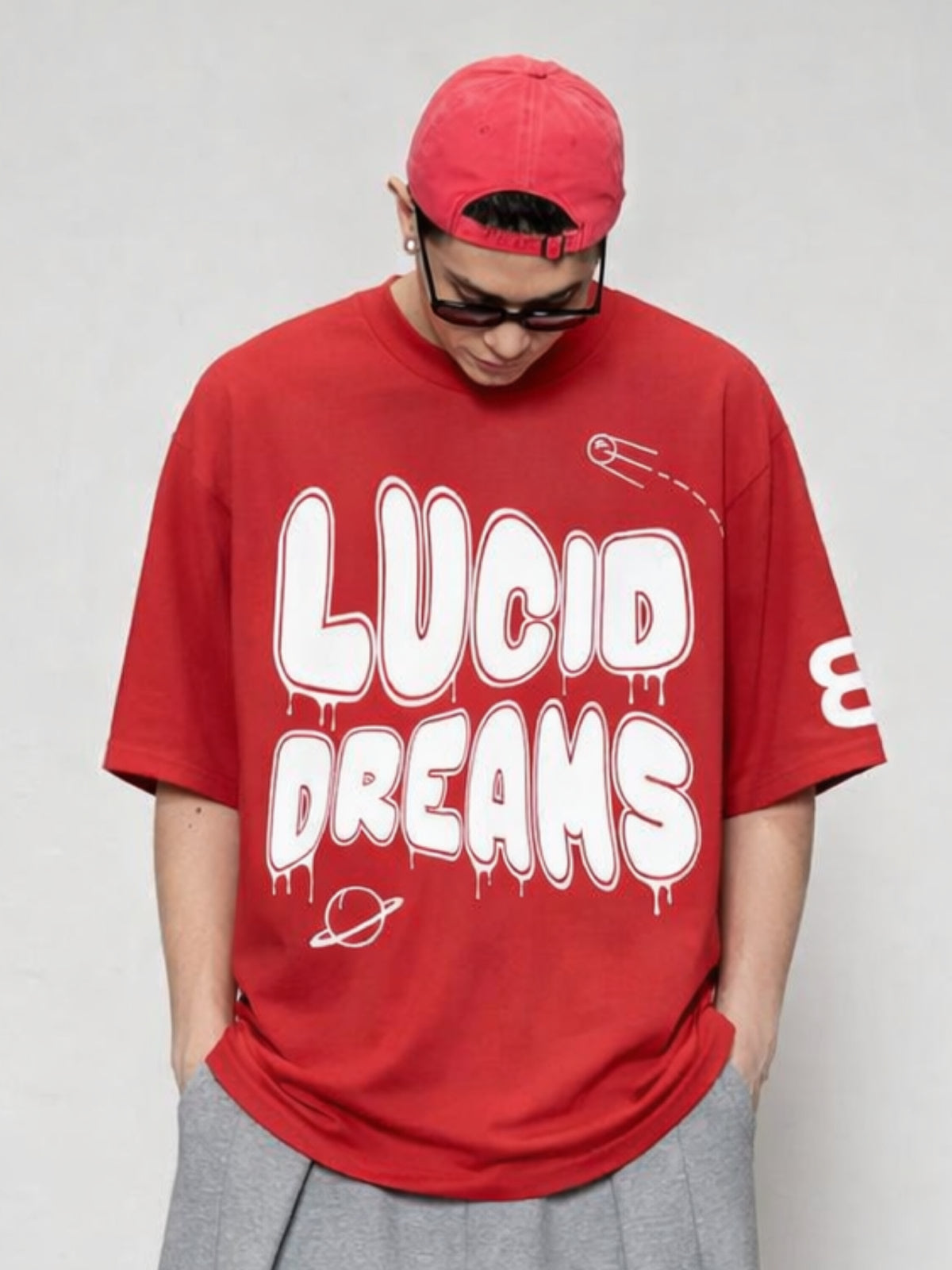 Lucid Dreams Red Oversized T-shirt