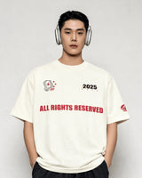 All Rights Reserved-Off White Oversized T-shirt
