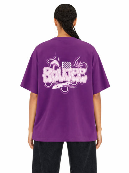 Boujee Fly High Dark Purple Oversized T-shirt