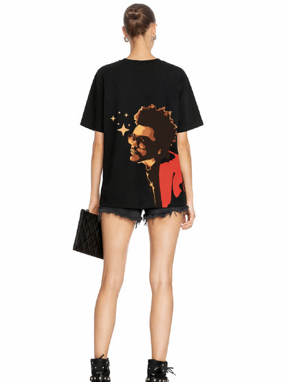 Blinding Lights Black Oversized T-shirt