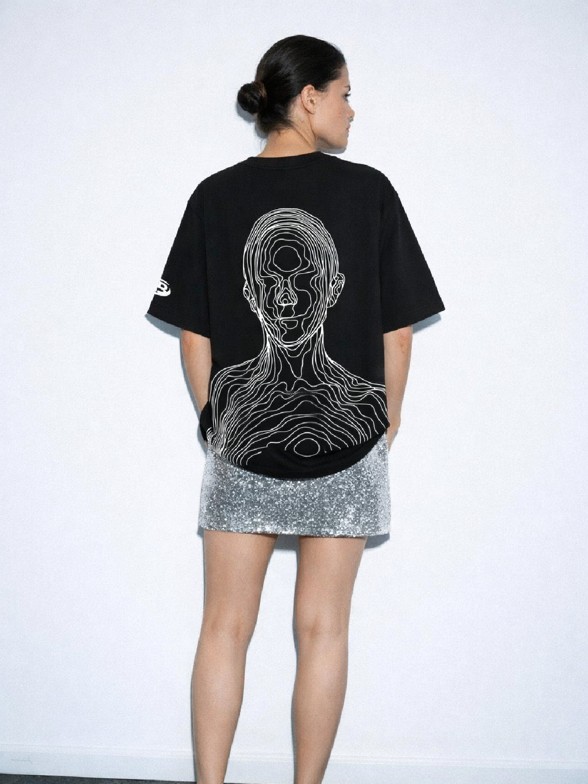 World, Hold On Black Oversized T-Shirt