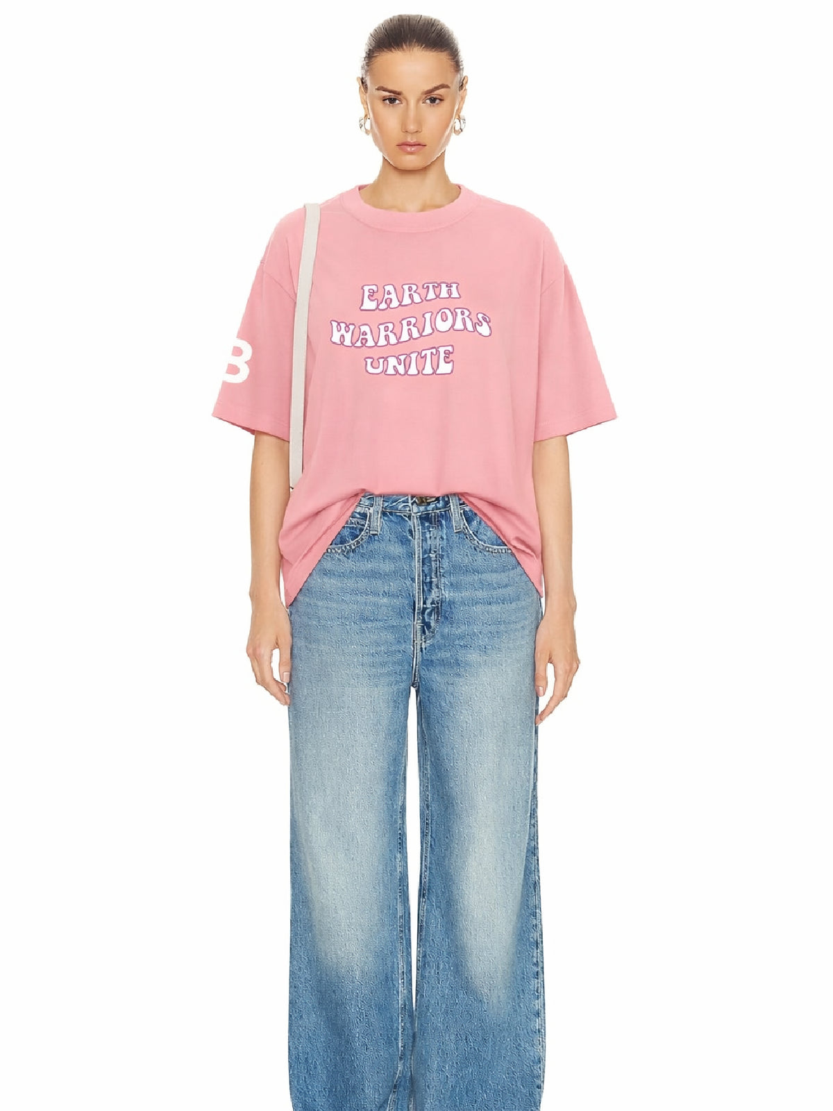 Earth Warriors Light pink Oversized T-shirt