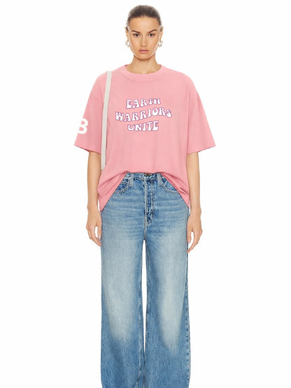 Earth Warriors Light pink Oversized T-shirt