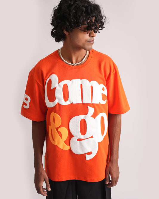 Come & Go Orange Oversized T-shirt