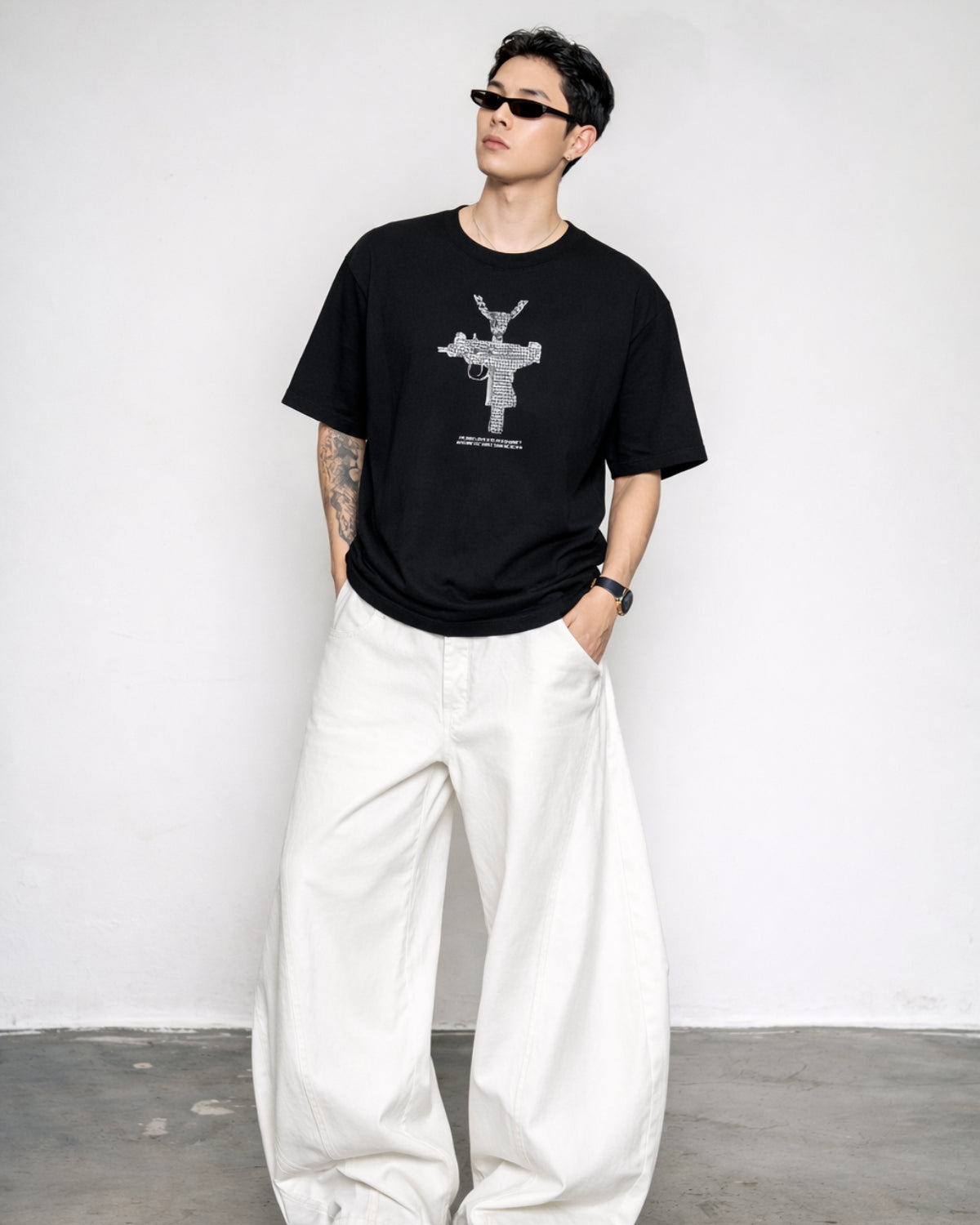 Certified Flex Offender Black Oversized T-shirt
