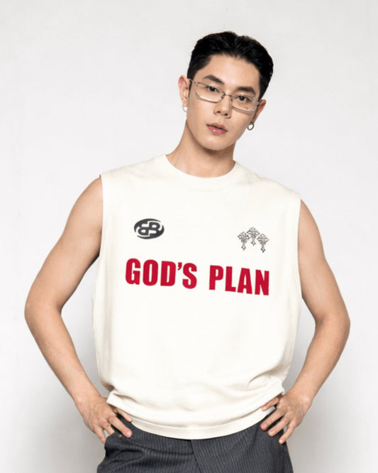 God's Plan- Off White Vest