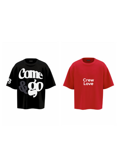 combo COME & GO + CREW LOVE RED (set of two t-shirts)