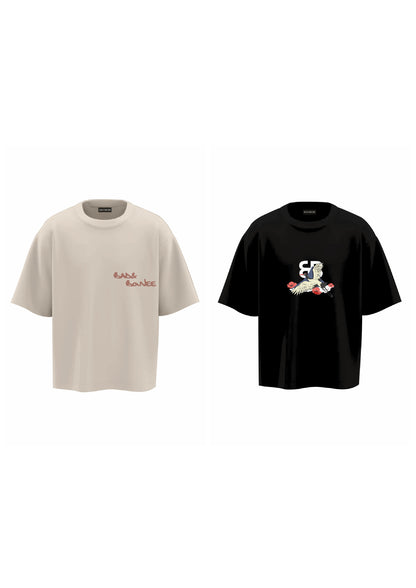 combo SENSATION BEIGE + MADIBA BLACK (set of two t-shirts)