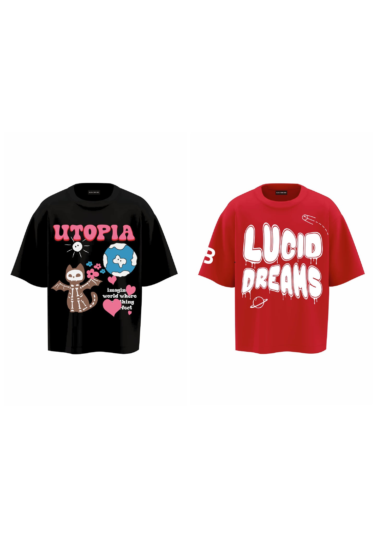 combo UTOPIA BLACK +LUCID DREAMS (set of two t-shirts)