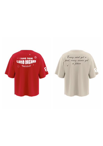 combo DEJA VU BEIGE + LUCID DREAMS RED (set of two t-shirts)