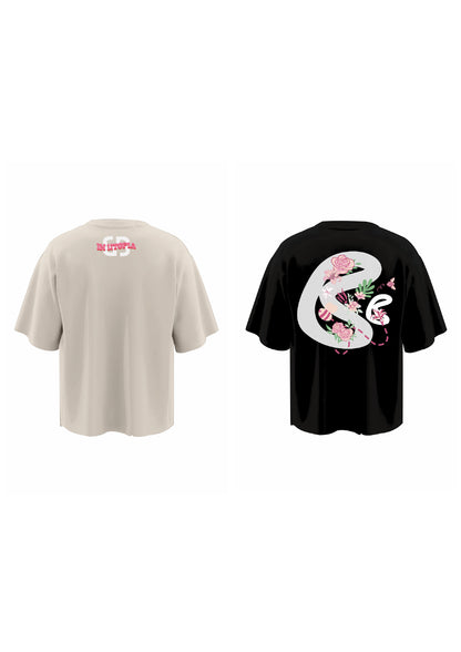 combo UTOPIA BEIGE +BLOOMING BLACK (set of two t-shirts)