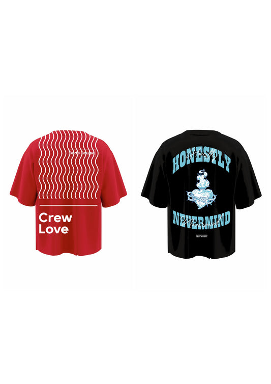 combo HONESTLY NEVERMIND+ CREW LOVE RED (set of two t-shirts)